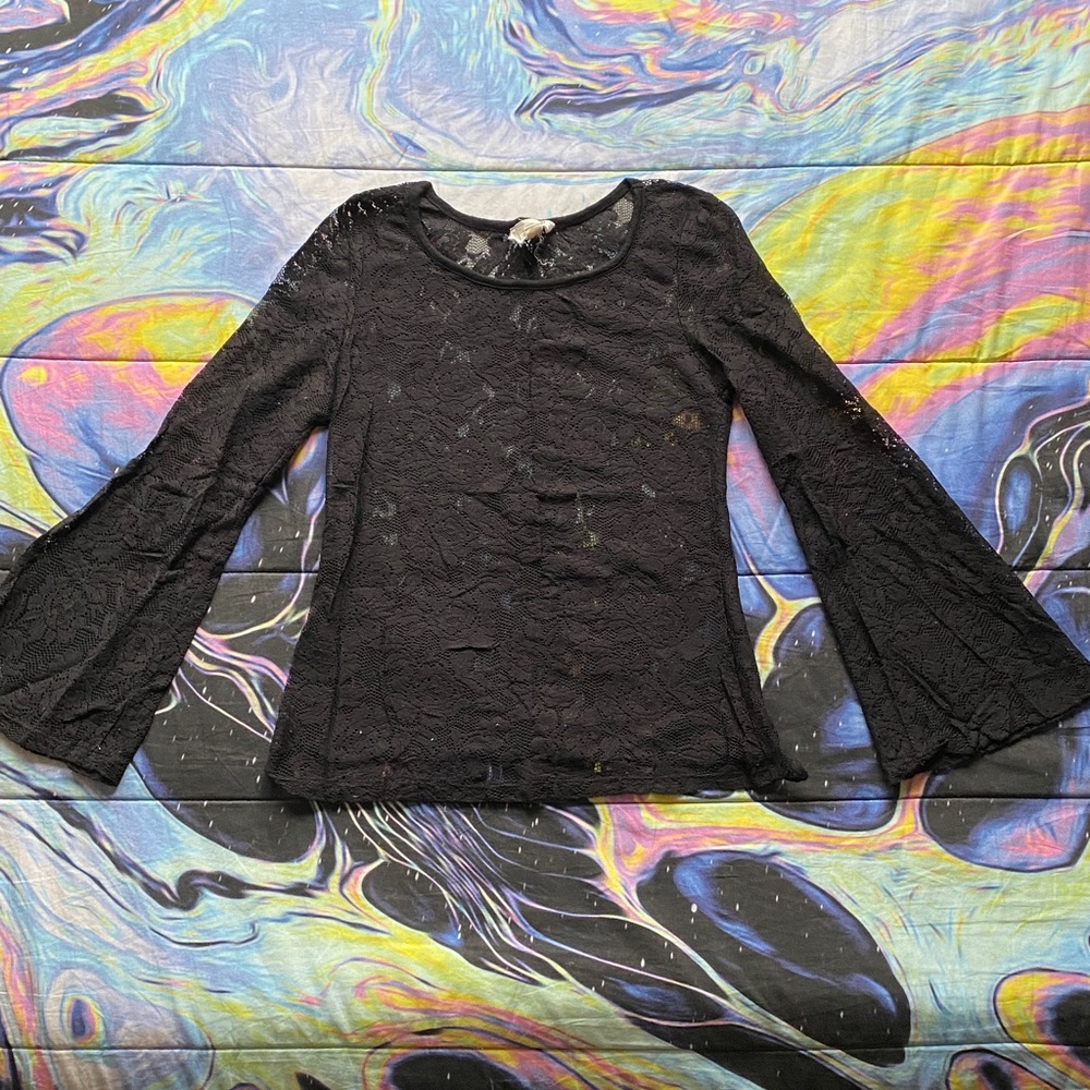 Lace top with bell sleeves